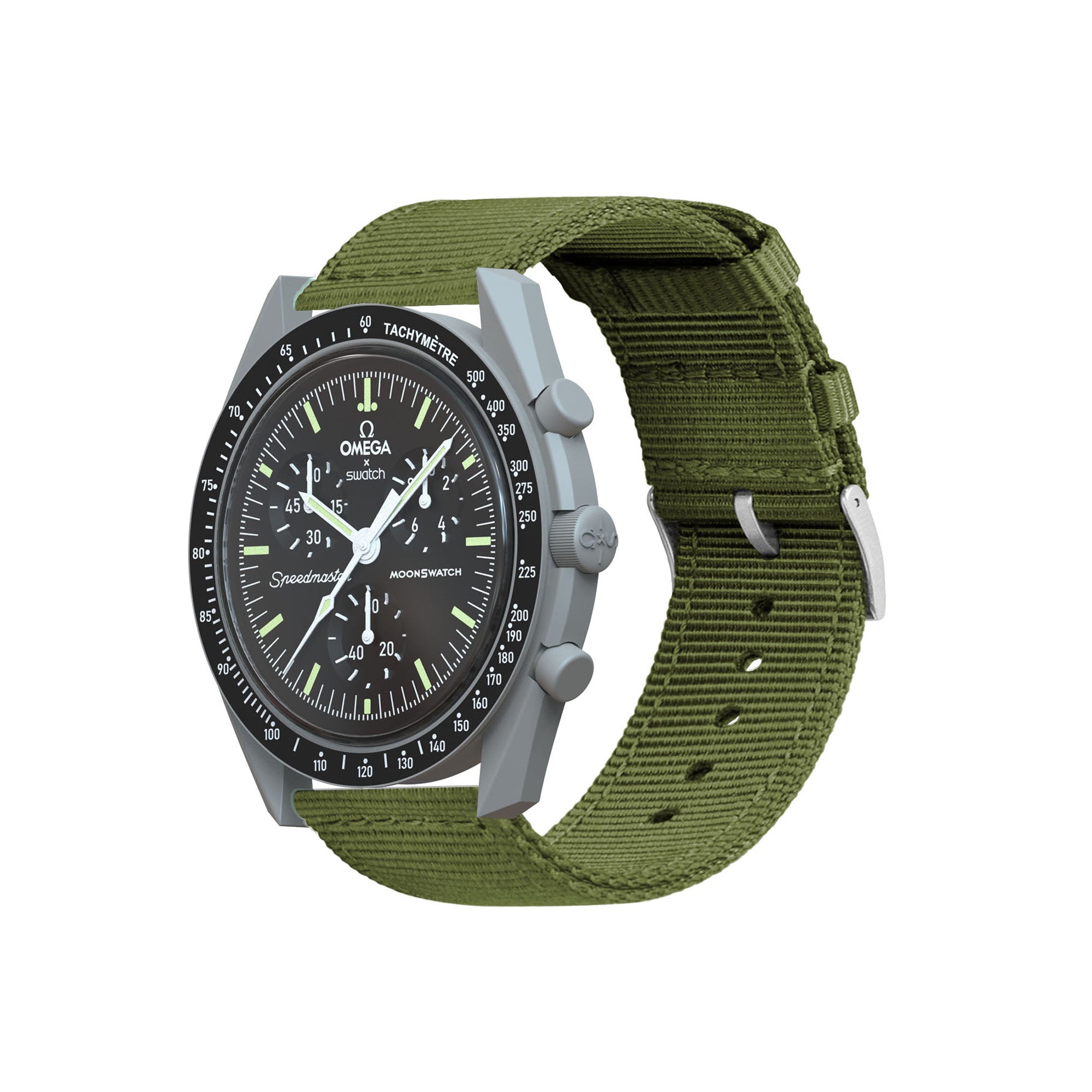 Omega Moonswatch Two Piece NATO® style Army Green Watch Band