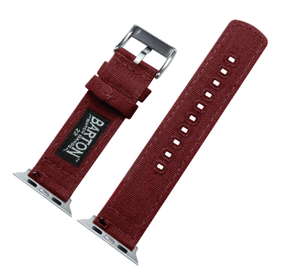 Apple Watch Canvas Burgundy Watch Band