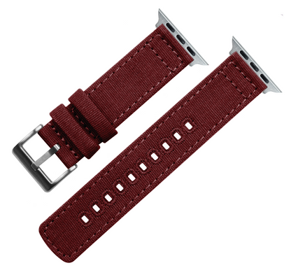 Apple Watch Canvas Burgundy Watch Band