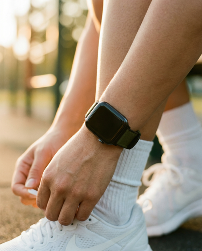 Apple Watch Army Green Cordura Fabric And Silicone Hybrid Watch Band (Women's)