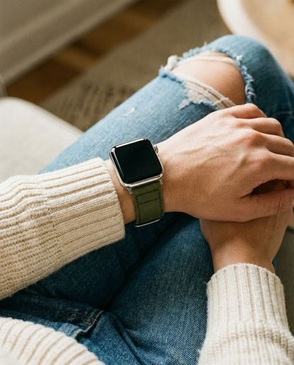 Apple Watch Canvas Army Green Watch Band (Women's)