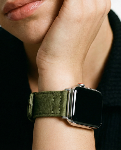 Apple Watch Canvas Army Green Watch Band (Women's)