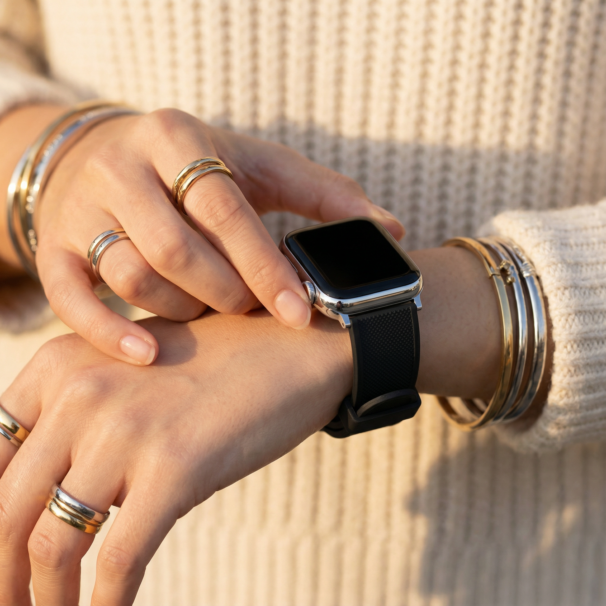 Apple Watch Silicone Black Watch Band