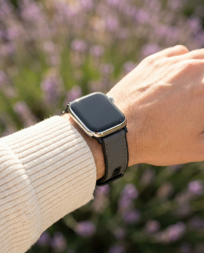 Apple Watch Smoke Grey Cordura Fabric And Silicone Hybrid Watch Band (Women's)