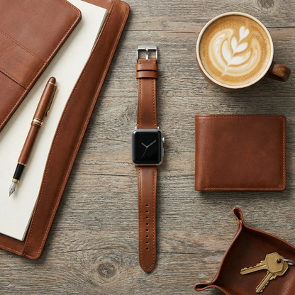 Apple Watch Weathered Brown Leather Watch Band