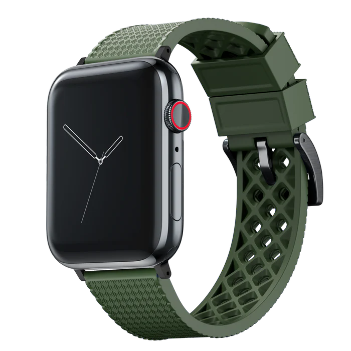 Elite Diver Army Green Apple Watch Strap Bundle | 3 Watch Bands