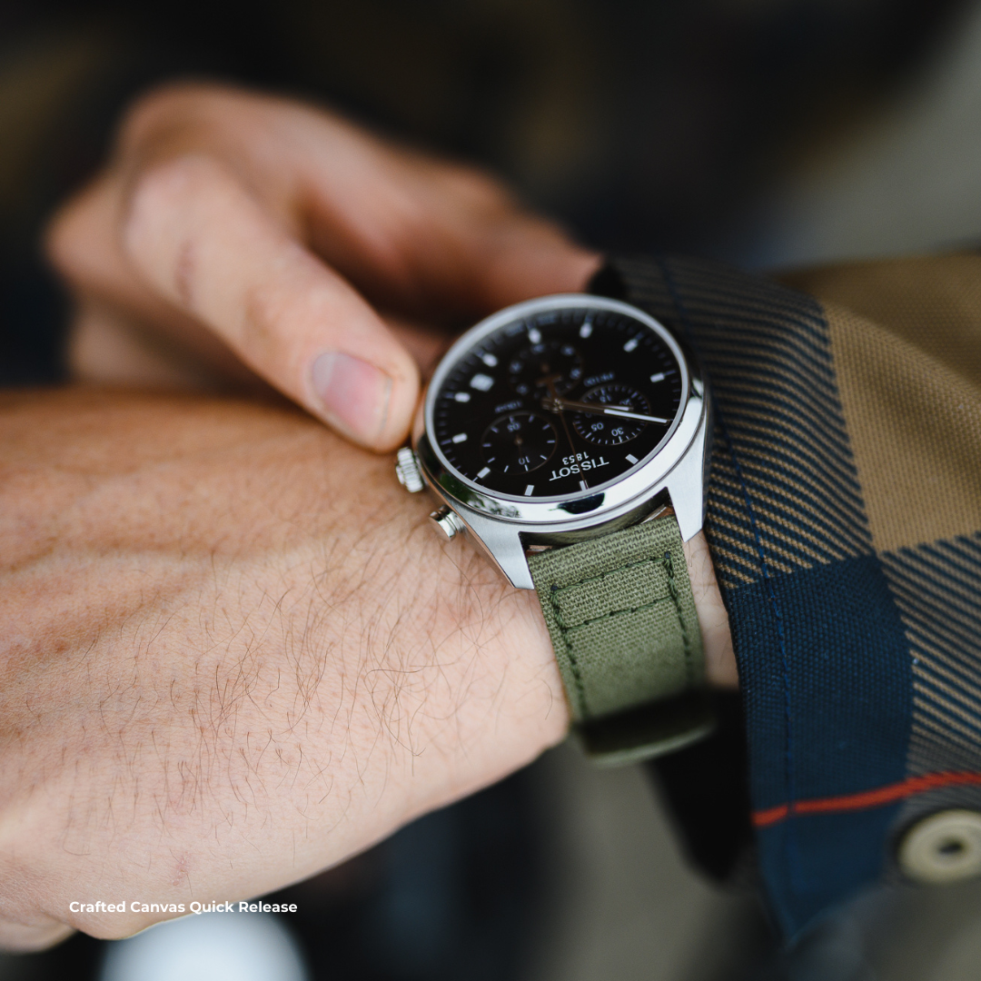 Canvas & Nylon Army Green Everyday Comfort Watch Strap Bundle | 3 Watch Bands