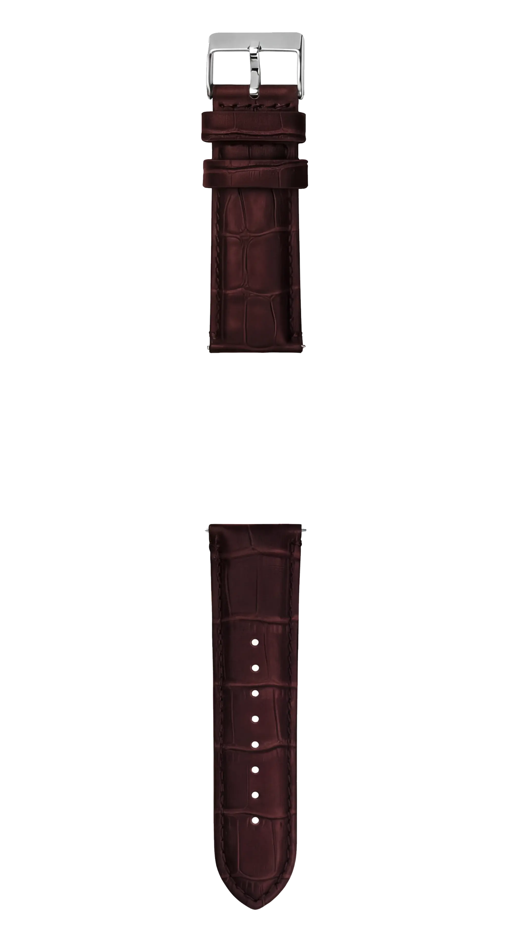 Coffee Brown Alligator Grain Leather Watch Band