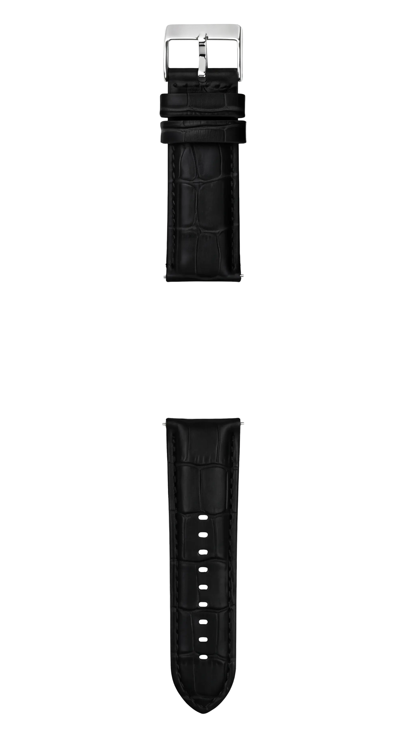 Black Alligator Grain Leather Watch Band
