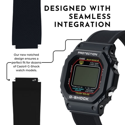 Black Elite Silicone Casio® G-Shock Watch Band