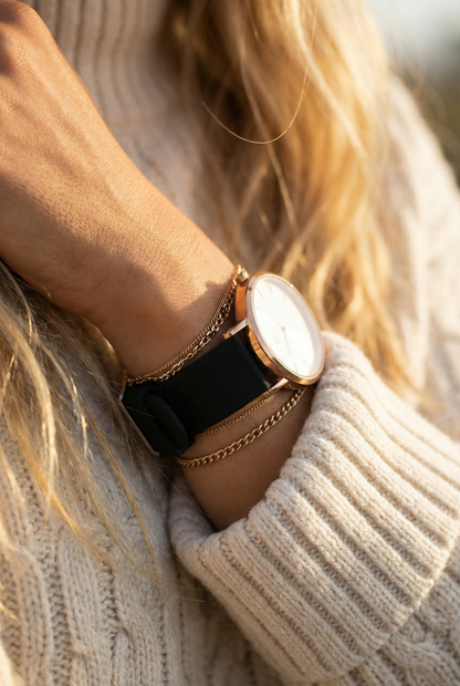 Black Silicone Watch Band