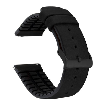 Suunto Vertical & Race | Leather and Rubber Hybrid | Black - Barton Watch Bands