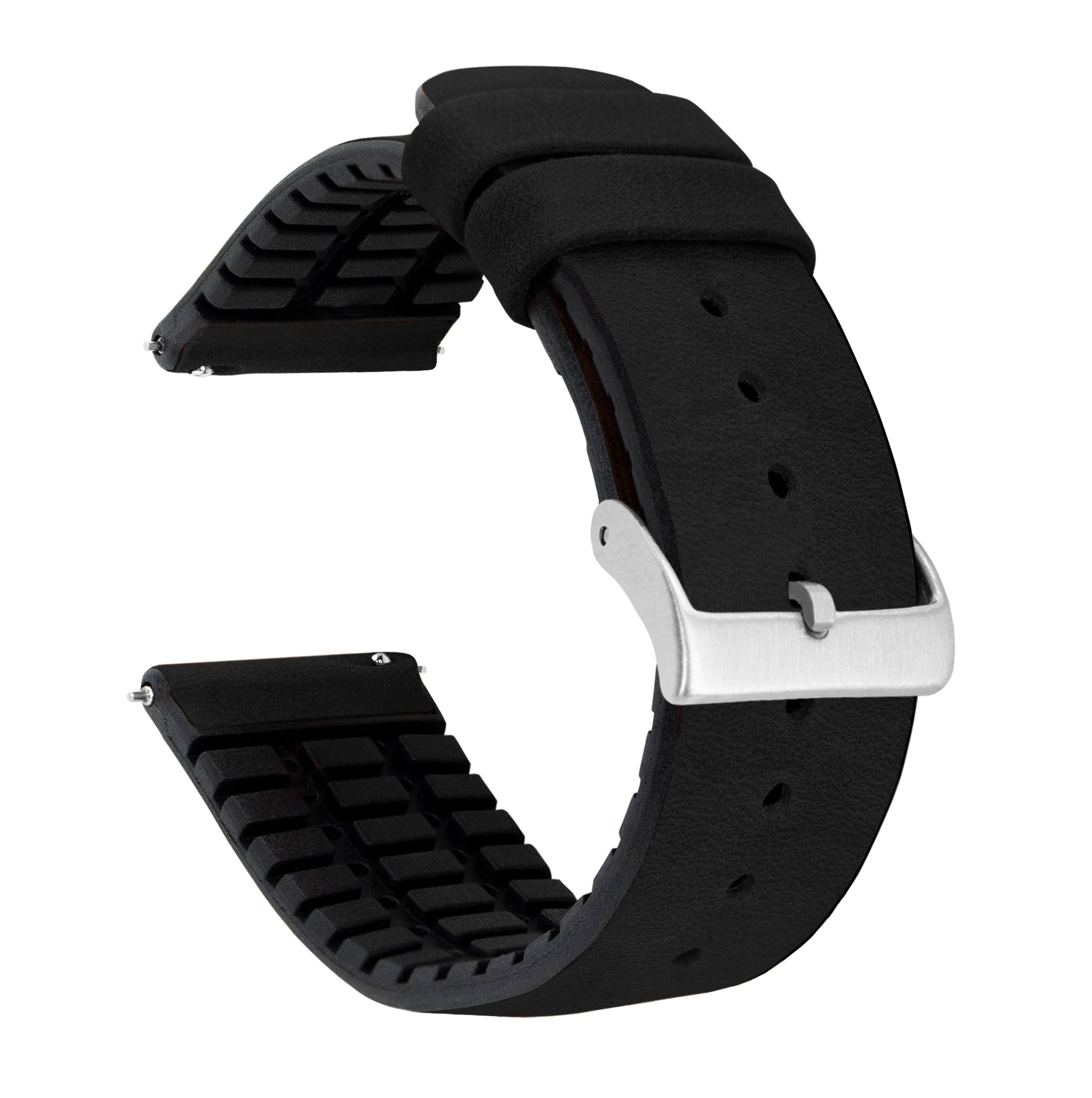 Suunto Vertical & Race | Leather and Rubber Hybrid | Black - Barton Watch Bands