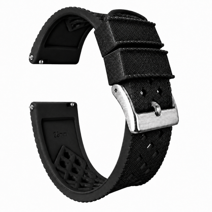Black Tropical Style Watch Band