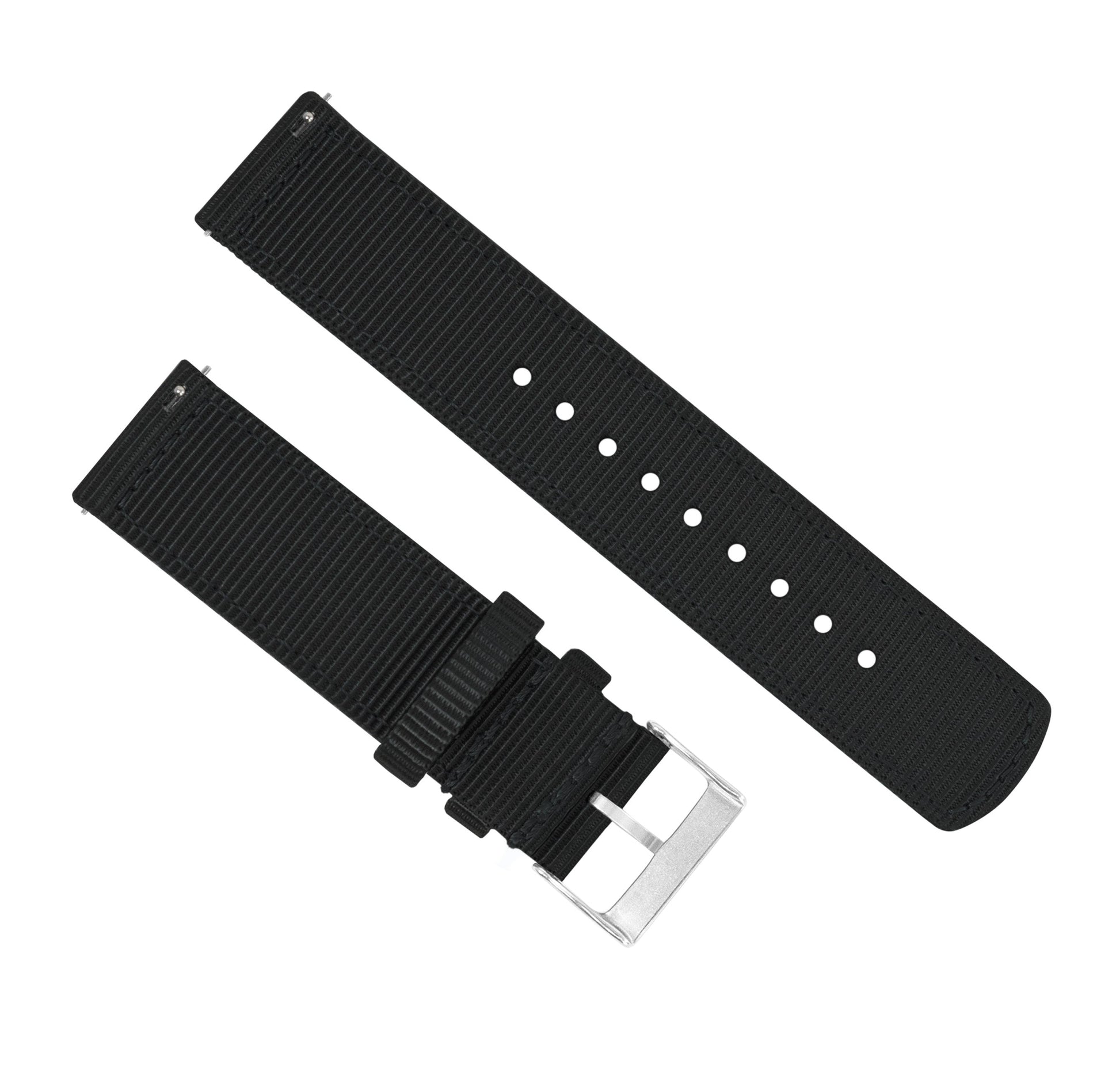 Samsung Galaxy Watch Active 2 | Two-Piece NATO® style | Black - Barton Watch Bands