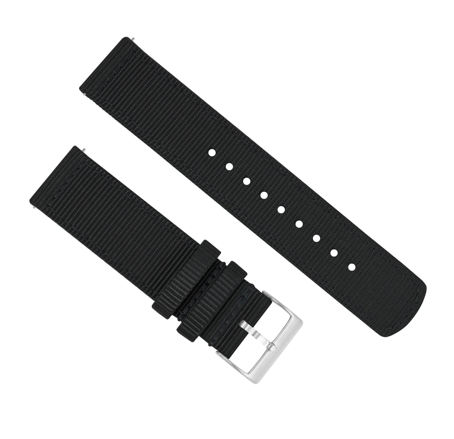 Samsung Galaxy Watch Active 2 | Two-Piece NATO® style | Black - Barton Watch Bands