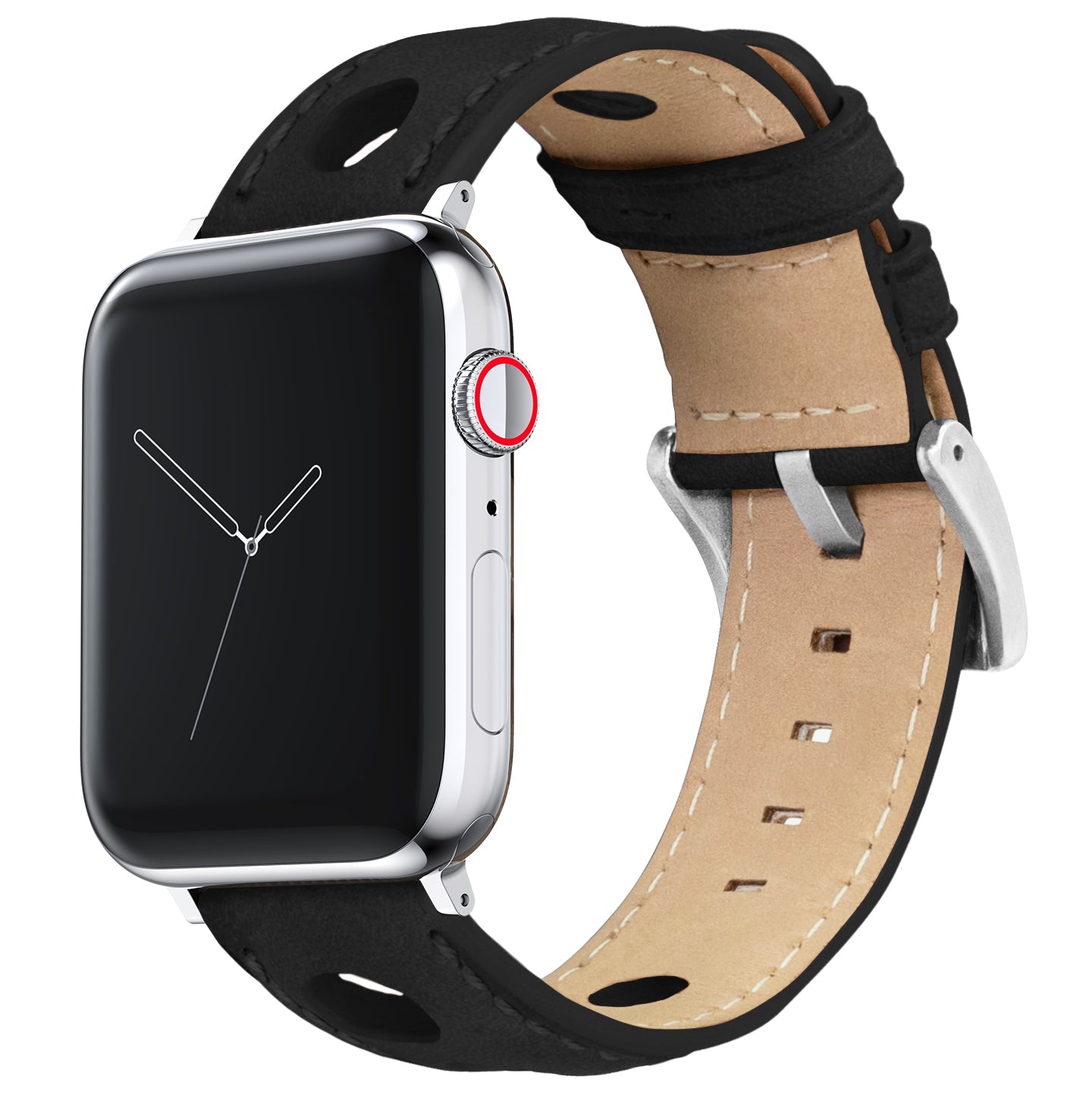 Apple Watch Large (44mm, 45mm, 46mm & 49mm) Black Rally Horween Leathe ...