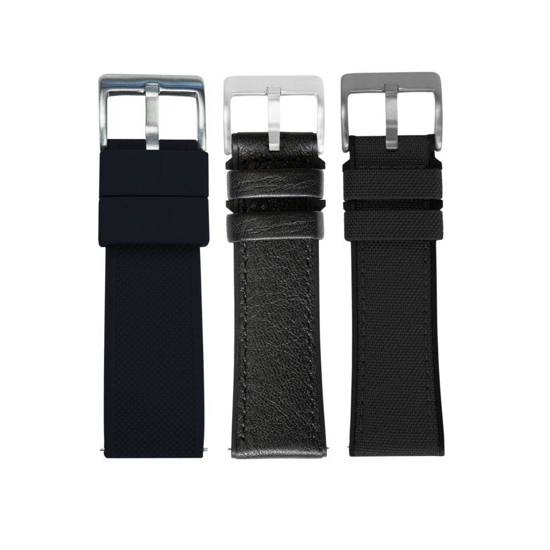 Silicone Black Adventure Seeker Watch Strap Bundle | 3 Watch Bands