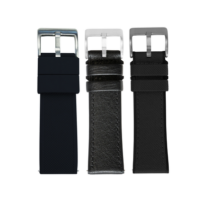 Silicone Black Adventure Seeker Watch Strap Bundle | 3 Watch Bands