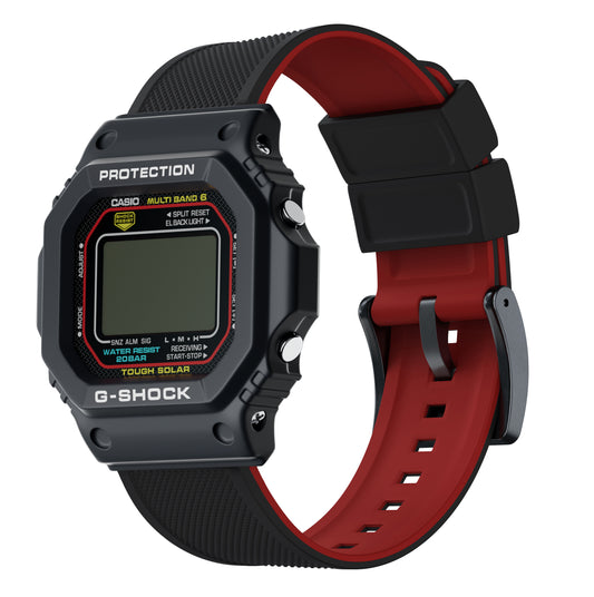 Black & Red Elite Silicone Casio® G-Shock Watch Band
