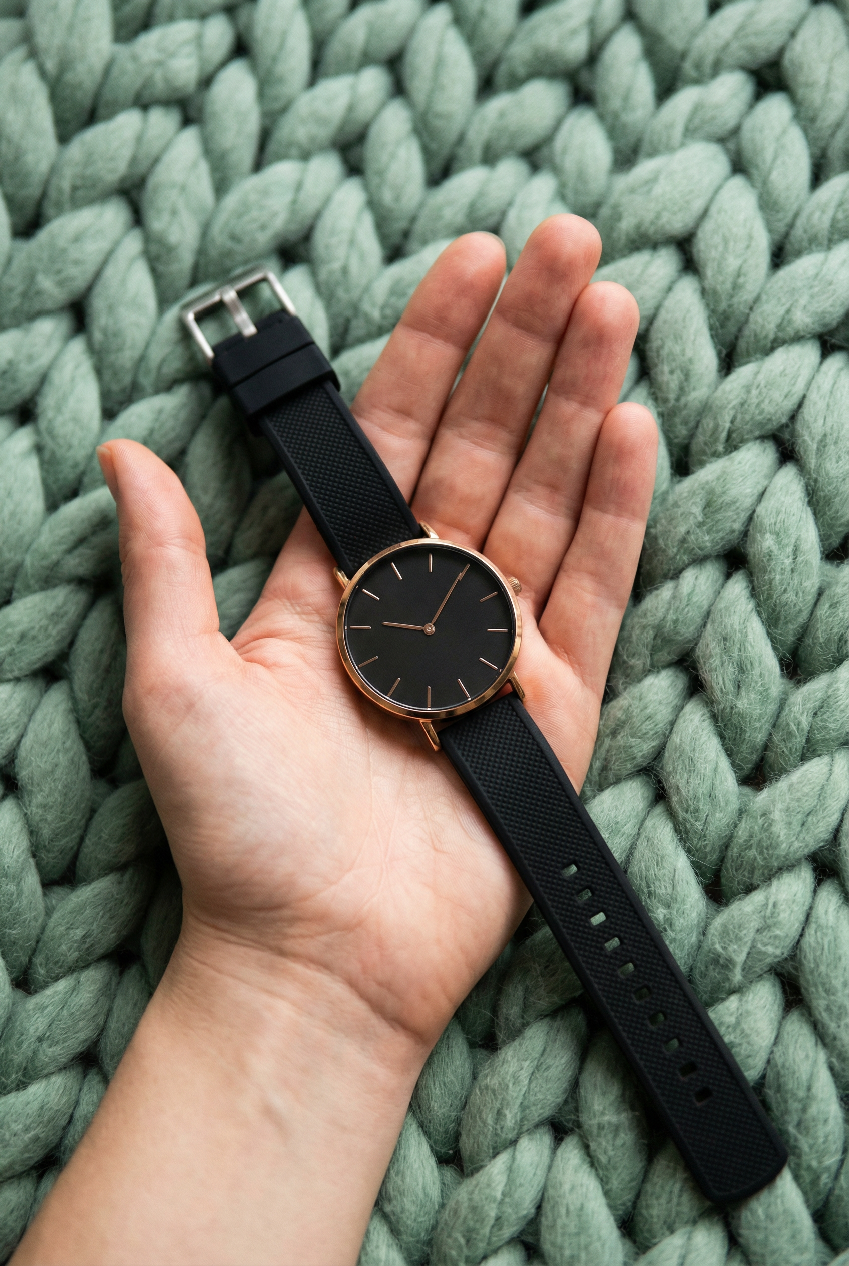 Black Elite Silicone Watch Band (Womens)