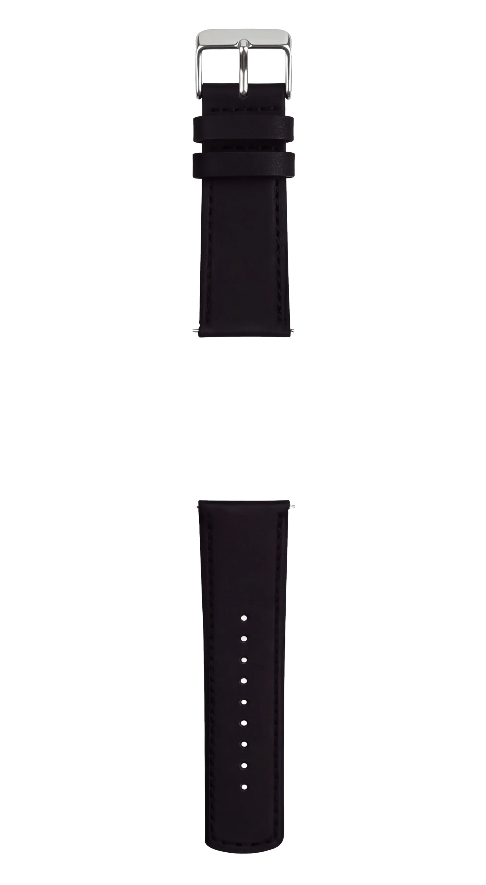 Black Leather Quick Release Watch Band