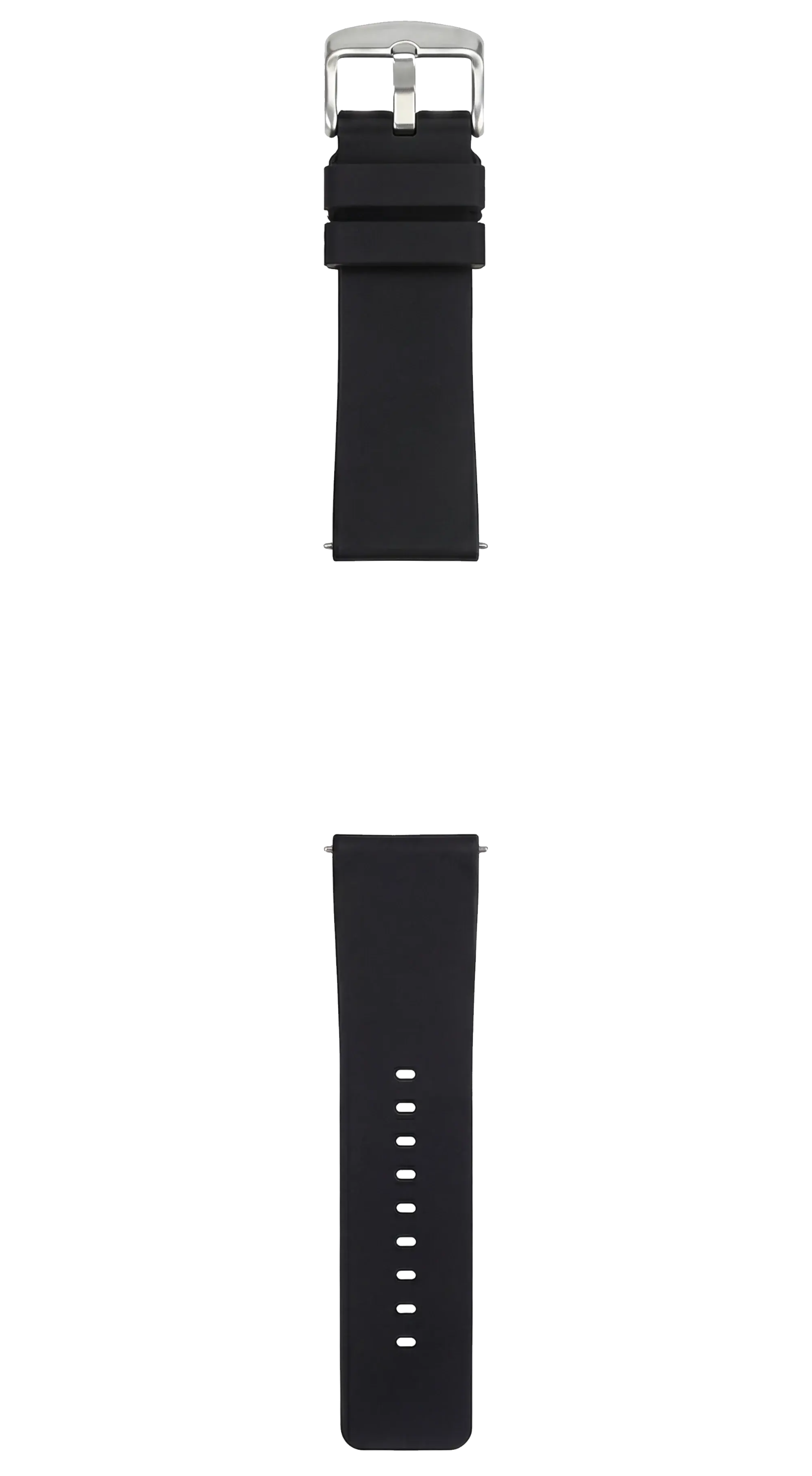 Black Quick Release Silicone Rubber Watch Band