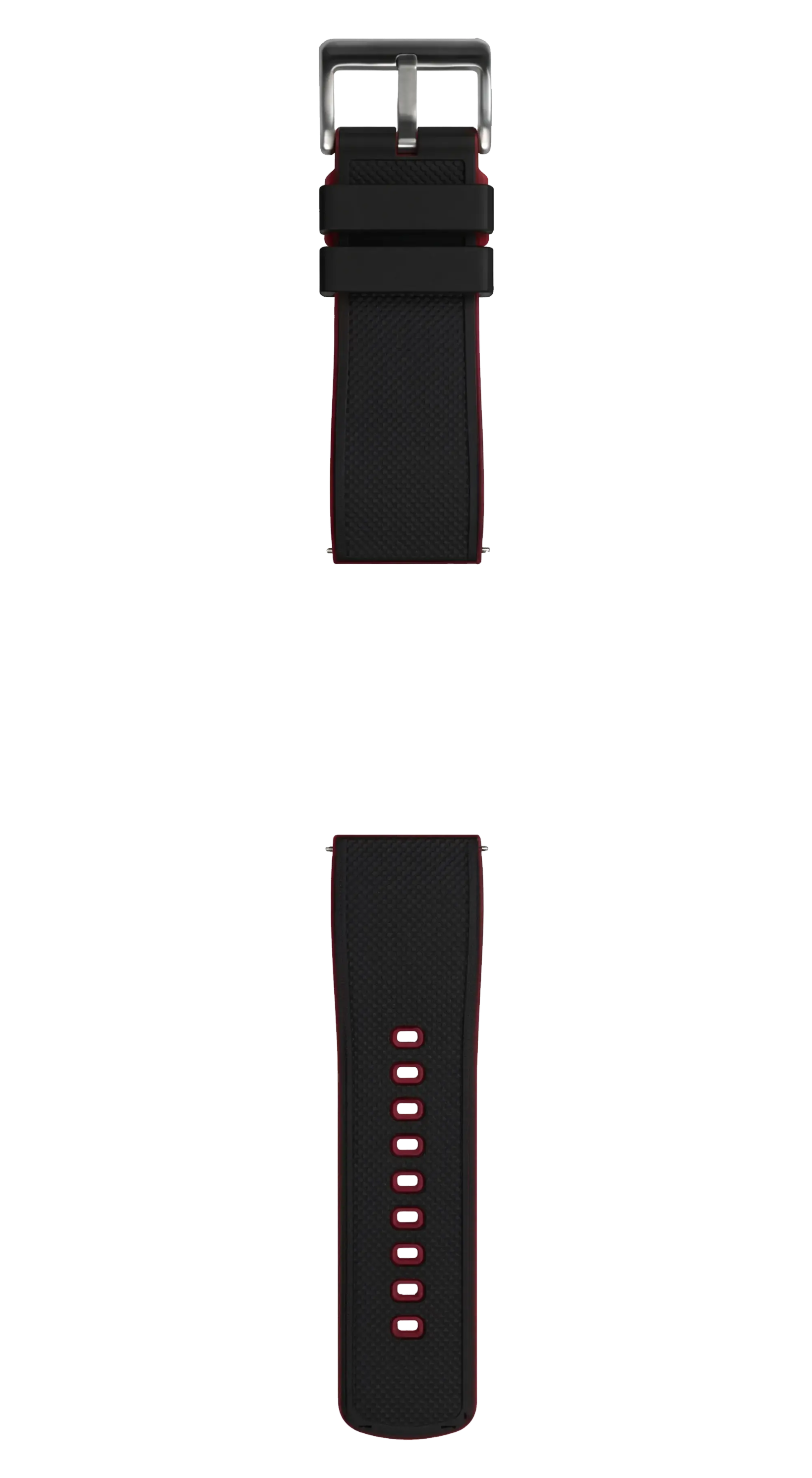 Black Top Crimson Red Bottom Elite Silicone Watch Band