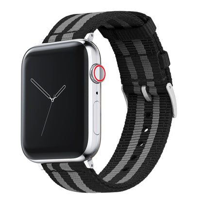 Apple Watch | Two-piece NATO style | Smoke & Black Bond - Barton Watch Bands