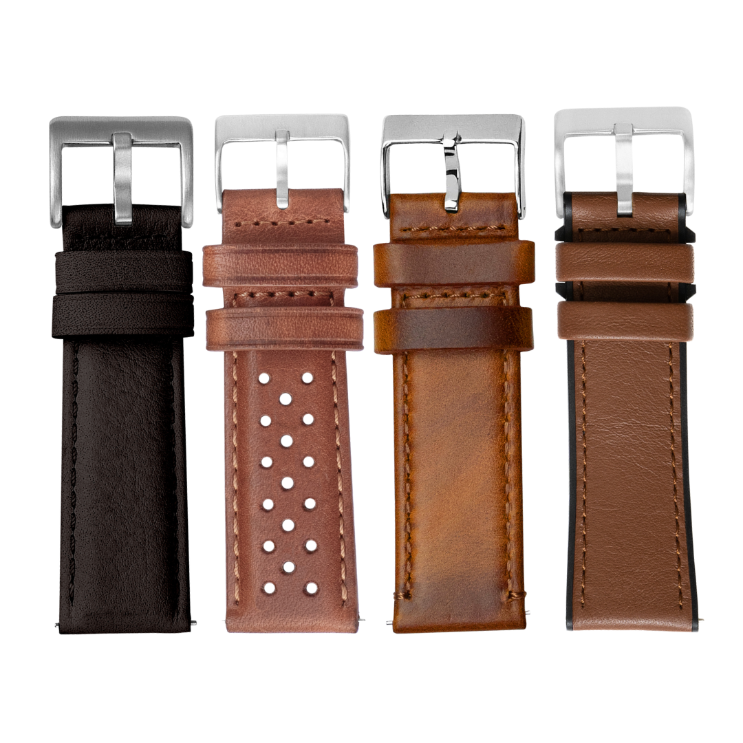 Leather Modern Maverick Brown Watch Strap Bundle | 4 Watch Bands