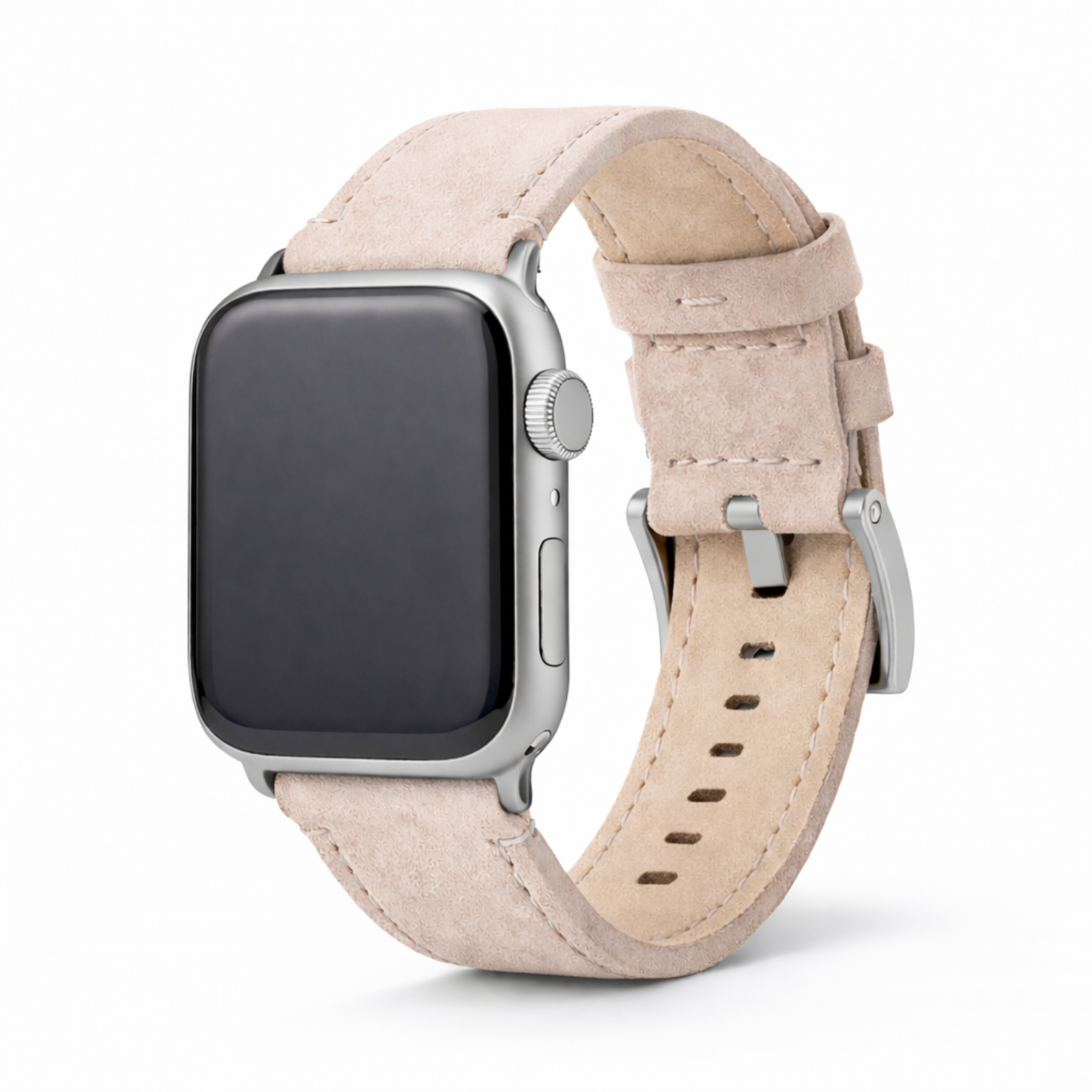 Apple Watch Genuine Nubuck Beige Leather Watch Band, Crafted in the USA