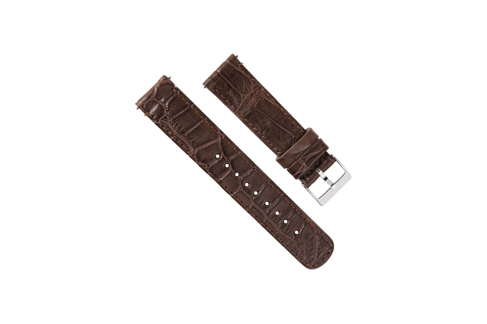 Genuine Alligator Brown Leather Watch Band, Made in USA