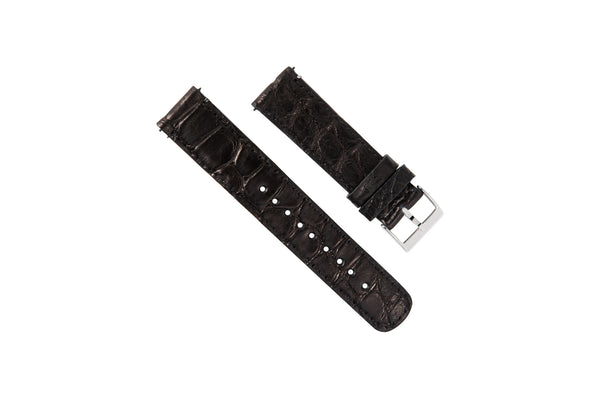 Genuine Alligator Black Leather Watch Band, Made in USA – Omega