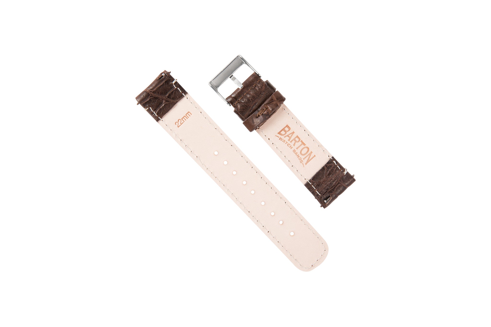 Genuine Alligator Brown Leather Watch Band, Made in USA