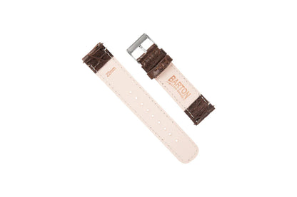 Apple Watch Genuine Alligator Brown Leather Watch Band, Made in USA