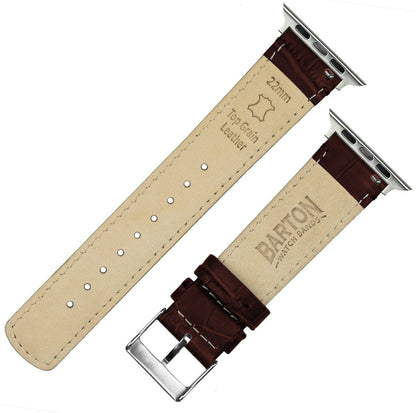 Ultra & Ultra 2 Coffee Brown Alligator Grain Leather Watch Band