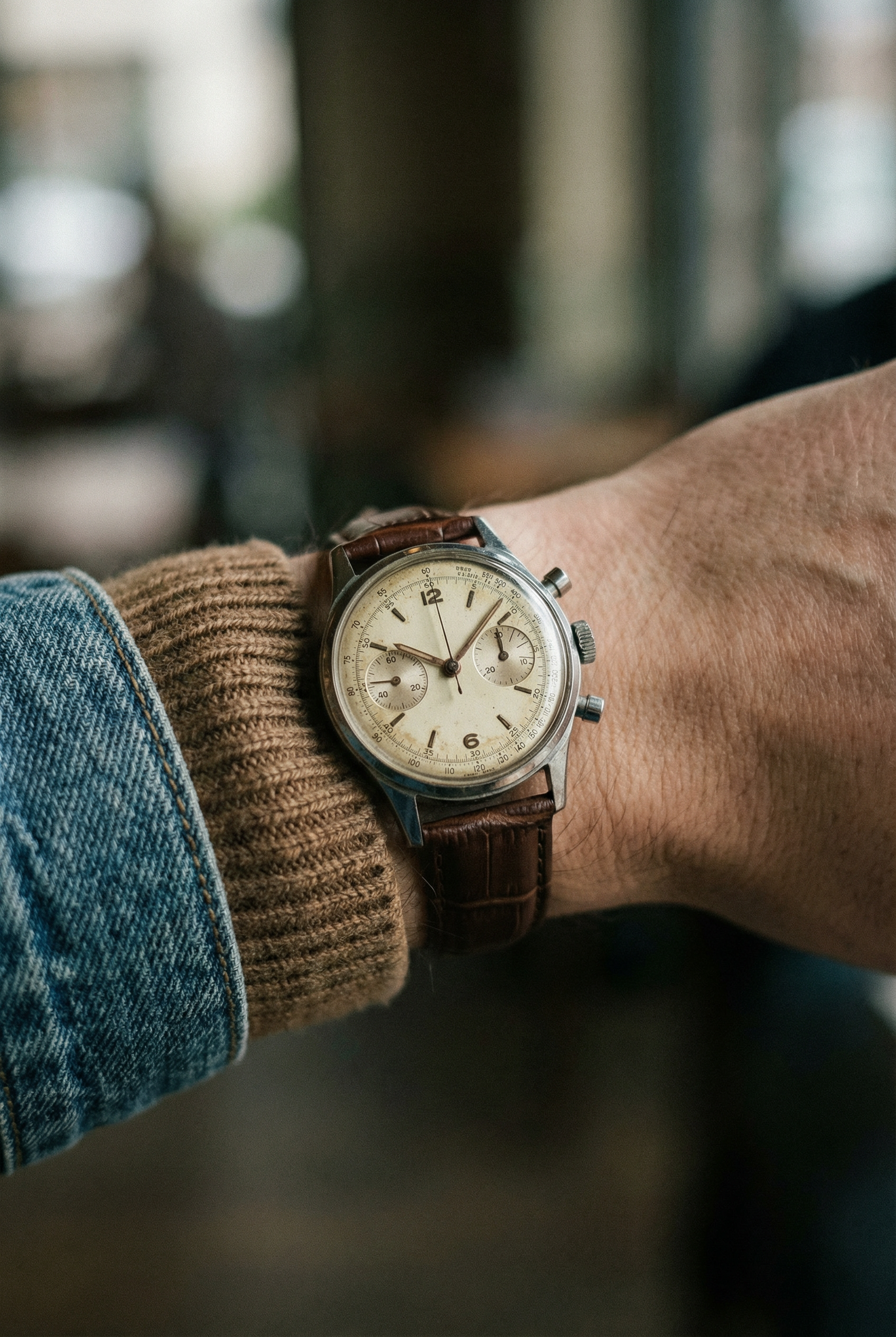 Coffee Brown Alligator Grain Leather Watch Band
