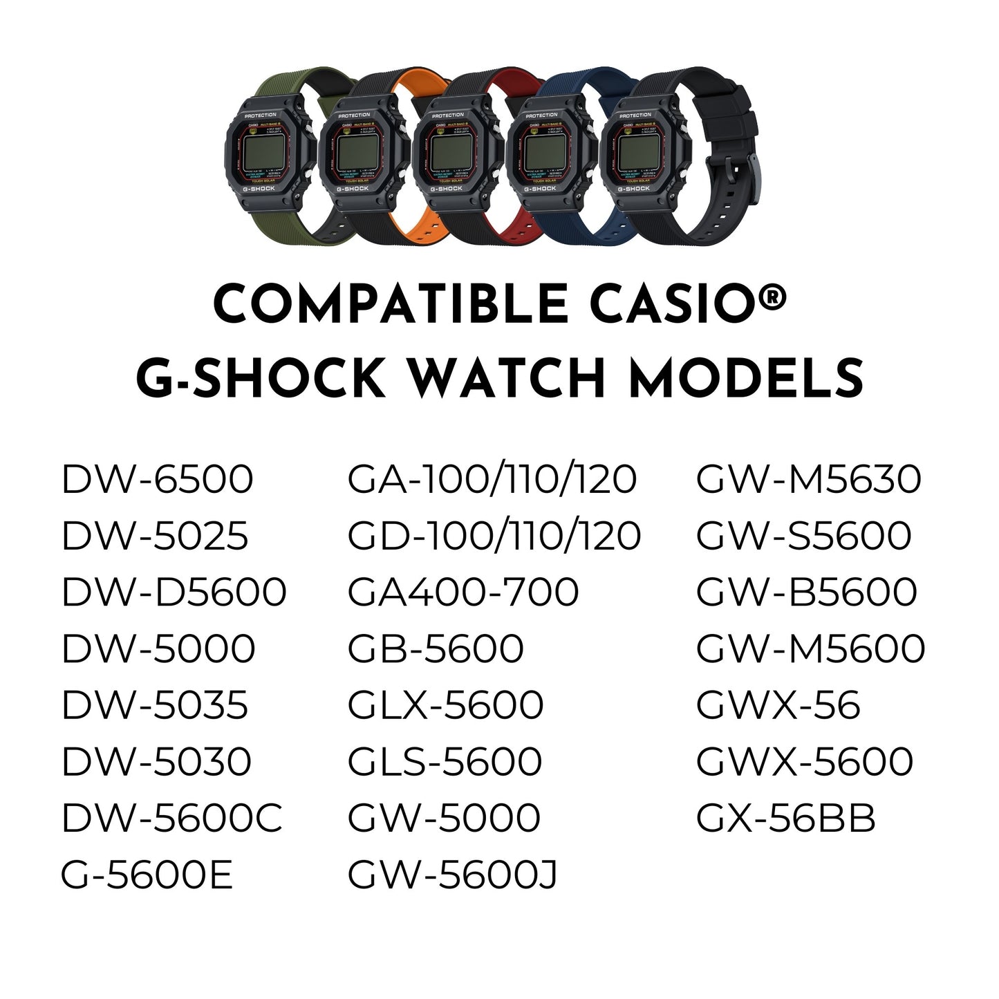 Army Green Elite Silicone Casio® G-Shock Watch Band