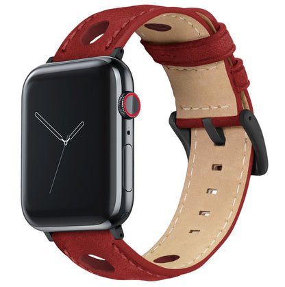 Apple Watch Small Crimson Red Rally Horween Leather Watch Band