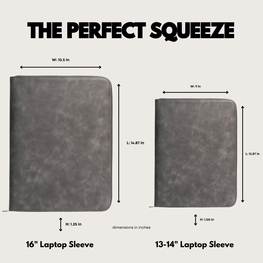 Leather MacBook Sleeve - Slate