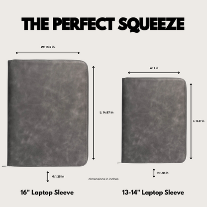 Leather MacBook Sleeve - Slate