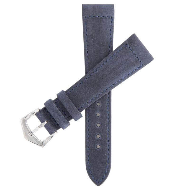 Dark Blue Crazy Horse Leather Watch Strap - Milano Straps