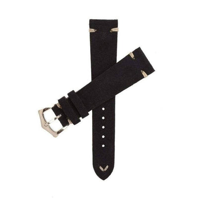 Dark Blue Suede Vintage Leather Watch Strap