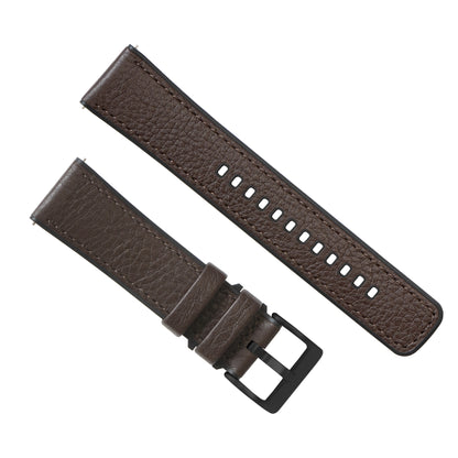 Dark Brown Pittards Water Resistant Leather Silicone Base Watch Band