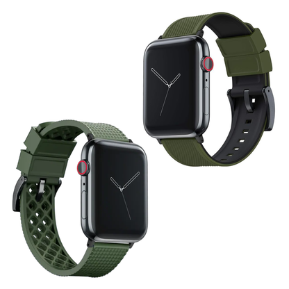 Elite Diver Army Green Apple Watch Strap Bundle | 2 Watch Bands