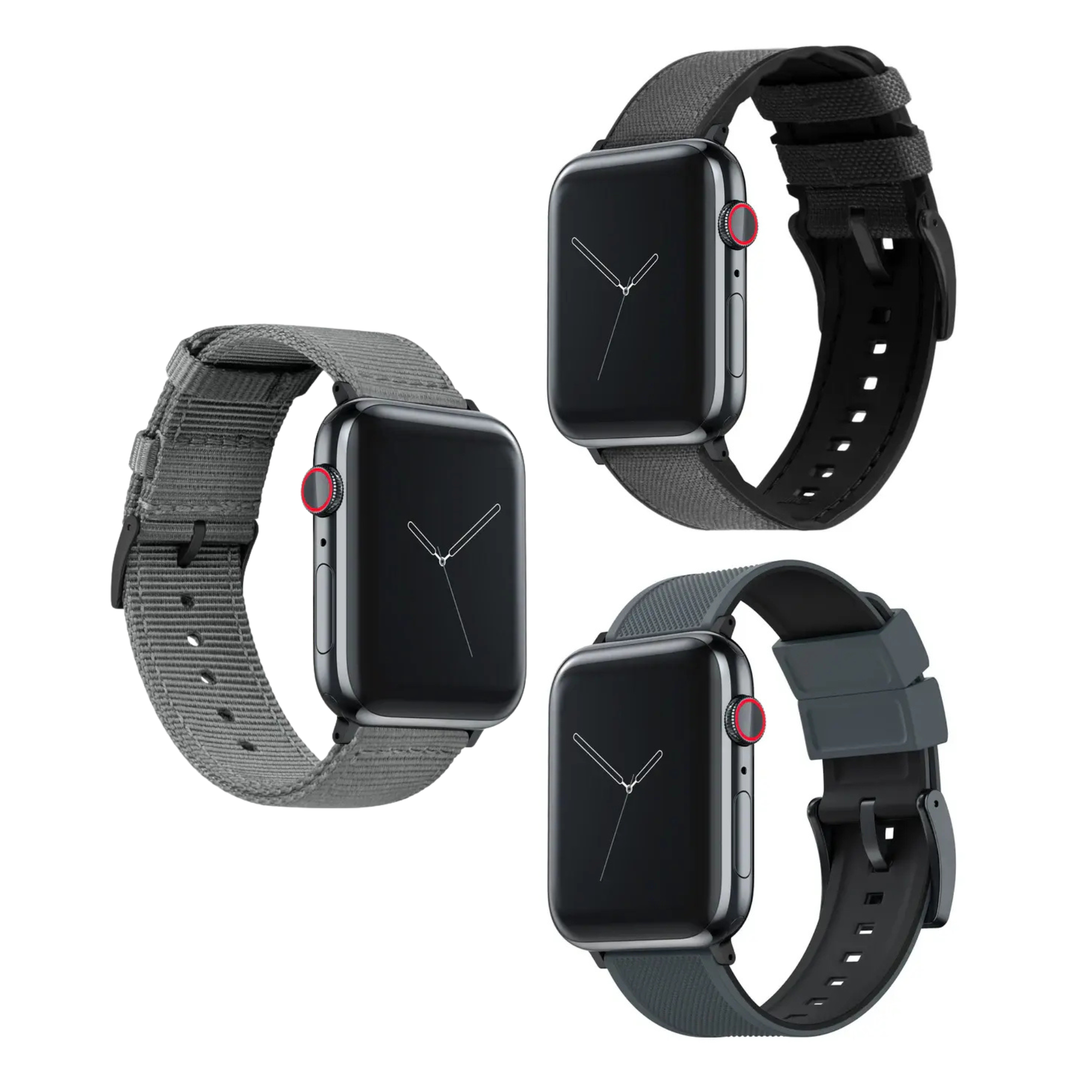Elite Diver Smoke Grey Apple Watch Strap Bundle | 3 Watch Bands