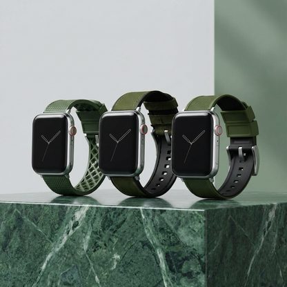 Elite Diver Army Green Apple Watch Strap Bundle | 3 Watch Bands