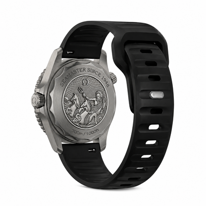 Black Active FKM Rubber Watch Band - Seiko Prospex Samurai (22mm)