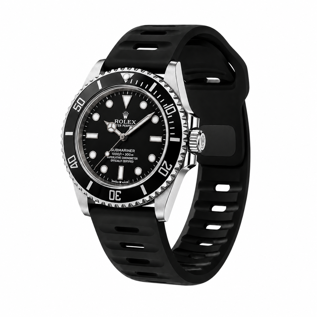 Black Active FKM Rubber Watch Band - Seiko Prospex Samurai (22mm)