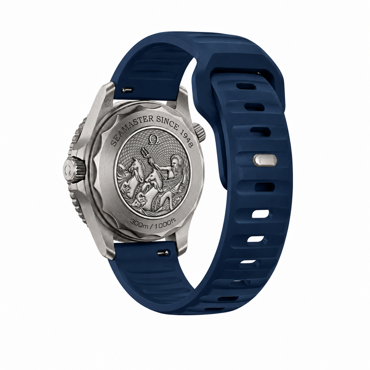 Navy Blue Active FKM Rubber Watch Band - Seiko Prospex Turtle (22mm)